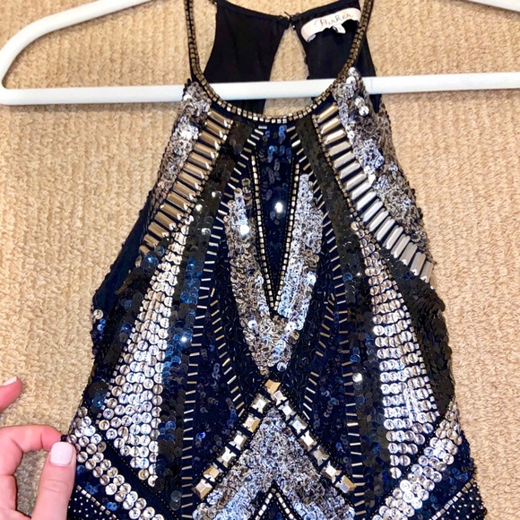 Parker Jaden Embellished Mini Dress, Black - Picture 6 of 8